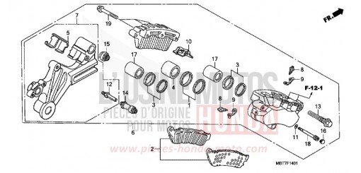 REAR BRAKE CALIPER (XL1000VA) XL1000VA9 de 2009